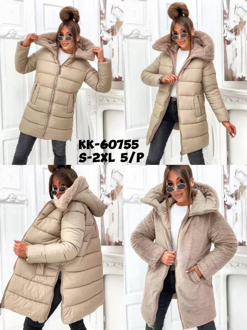 Kurtki damskie zimowe Roz S-2XL, 1 Kolor Paczka 5 szt